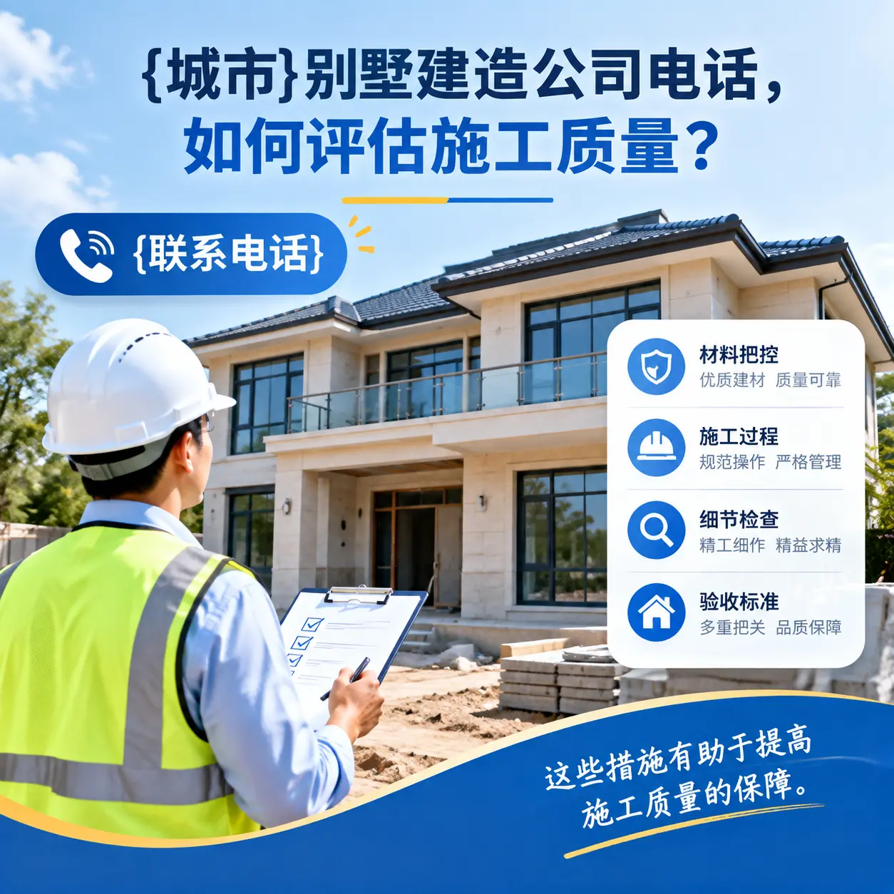 安龙别墅建造公司电话，如何评估施工质量？